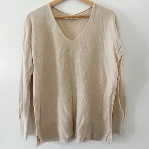 LOFT Light Beige V-Neck Sweater